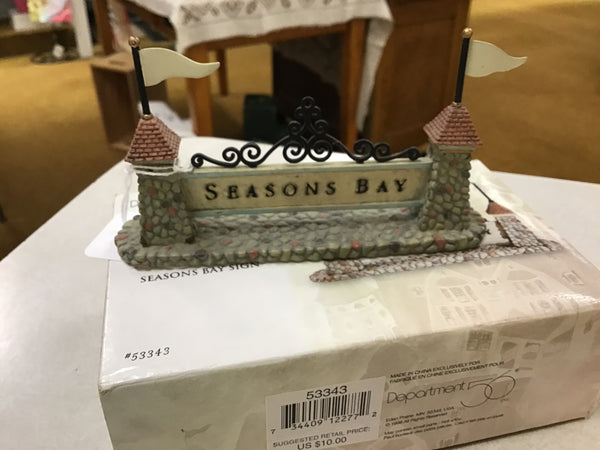 Seasons Bay Sign Dept 56