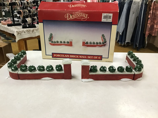 Lemax Dickensvale 1992 Porcelain Brick Wall Village 6 piece