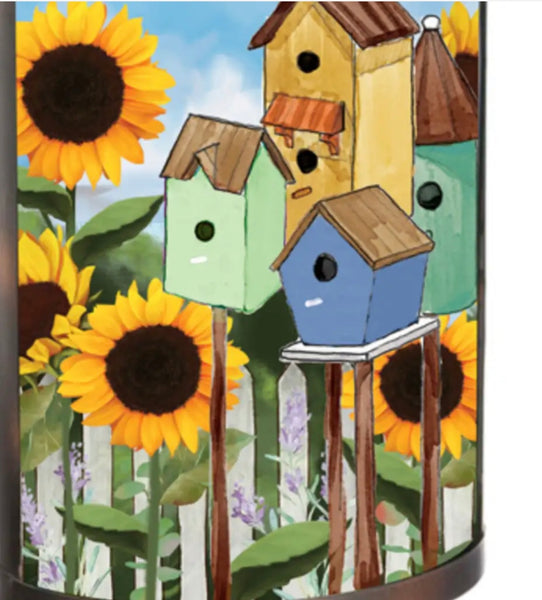 Cottage Style Birdhouse handpainted Solar Lantern