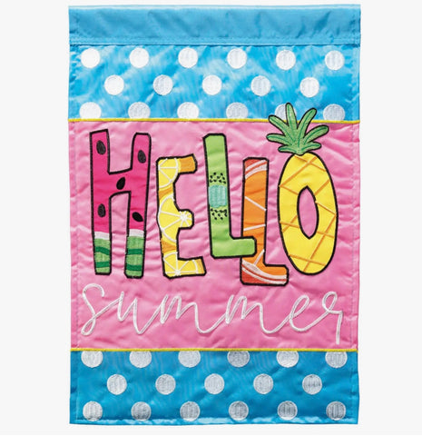 Flag Pineapple Hello Summer 13x18