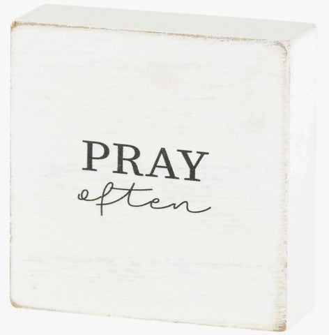 Pray Often 3” wood plaque
