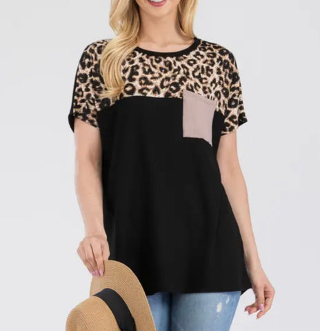 Leopard on black Top Plus