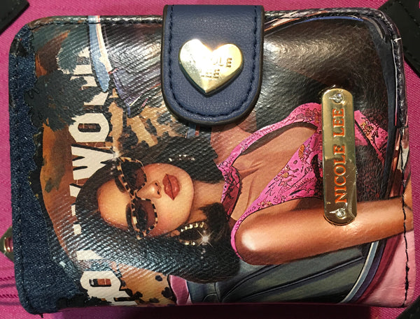 Nicole Lee Denim Heart Bifold Wallet