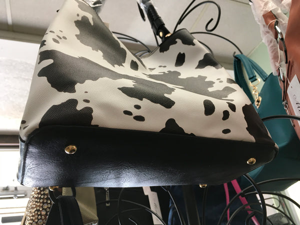Cow Print Fashion Hobo Handbag