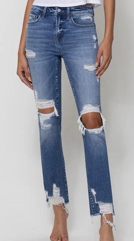 Distressed Flying Monkey blue jean