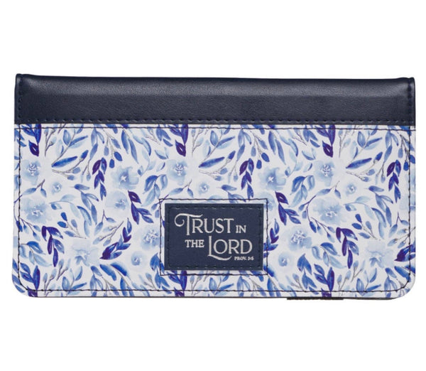 Blue Floral Trust Prov. 3:5 Checkbook Wallet
