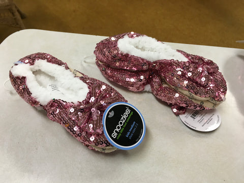 Classic Pink Bling Snoozie Kids house shoe