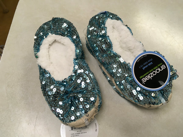 Classic Aqua Bling Snoozie Kids house shoe