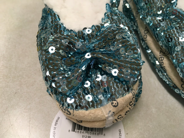 Classic Aqua Bling Snoozie Kids house shoe