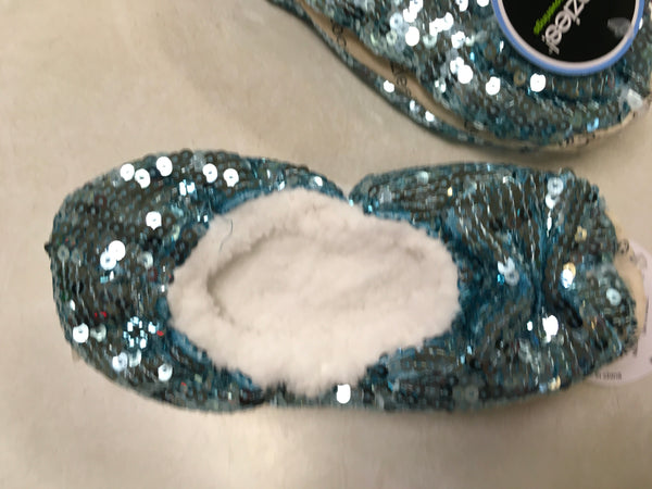 Classic Aqua Bling Snoozie Kids house shoe