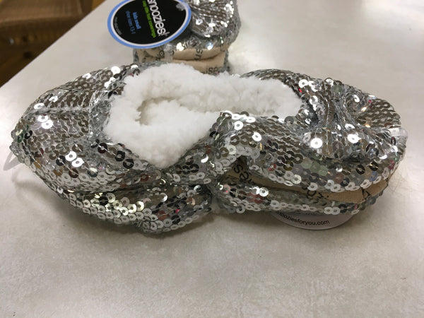Classic Silver Bling Snoozie Kids house shoe