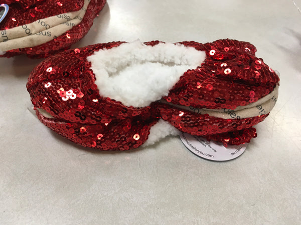Classic Red Bling Snoozie Kids house shoe