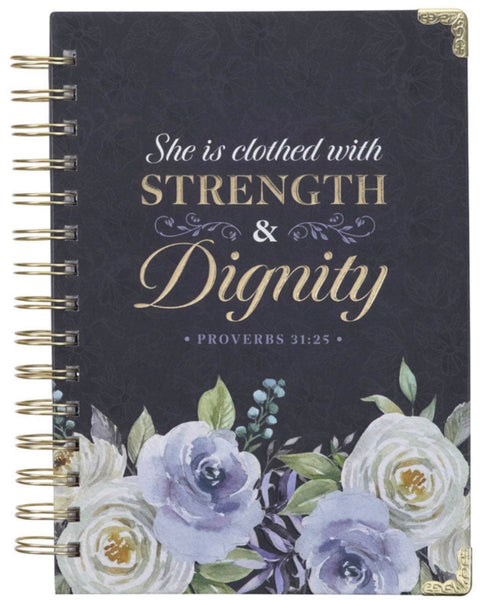 Journal Blue Floral Strength & Dignity Prov. 31:25