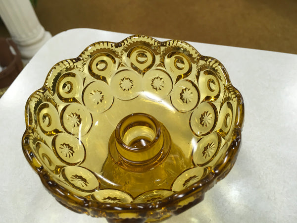 Moon & Stars Amber candle holder compote
