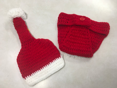 Santa Newborn 2 pc crochet set