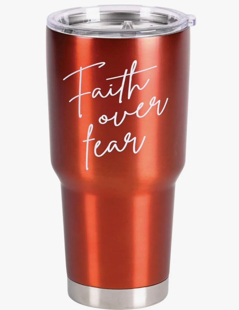 Faith Over Fear Red Tumbler 30 oz