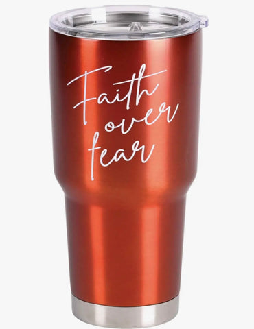 Red Faith Over Fear Tumbler 30 oz