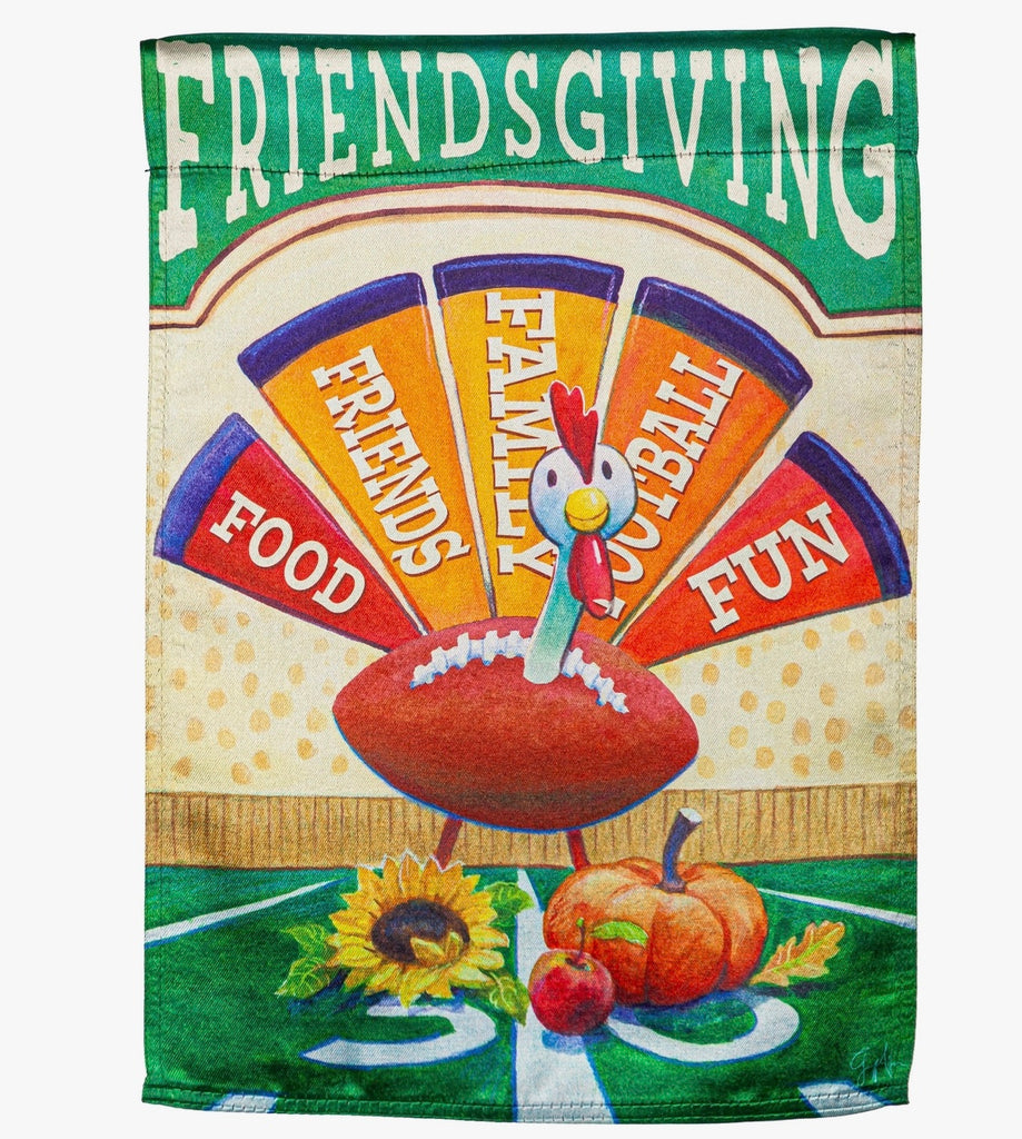Friendsgiving Turkey Garden Lustre Flag