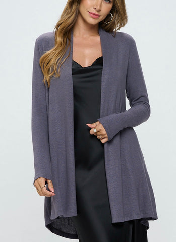 Cement Gray Extra Soft Cardigan Plus