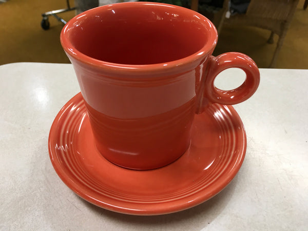 Fiesta Persimmon Tom cup and saucer preowned