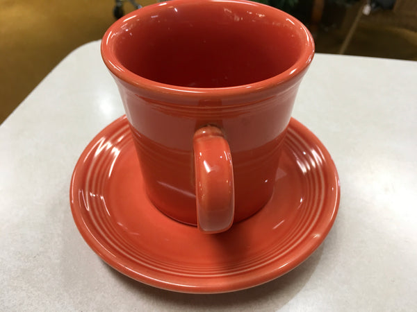 Fiesta Persimmon Tom cup and saucer preowned