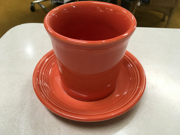 Fiesta Persimmon Tom cup and saucer preowned