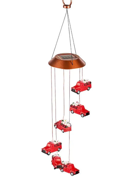 Red Truck Solar Mobile with Spinning Light