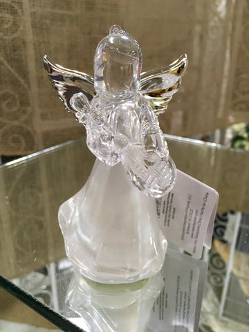 Lute strumming Angel LED Color Changing Ornament