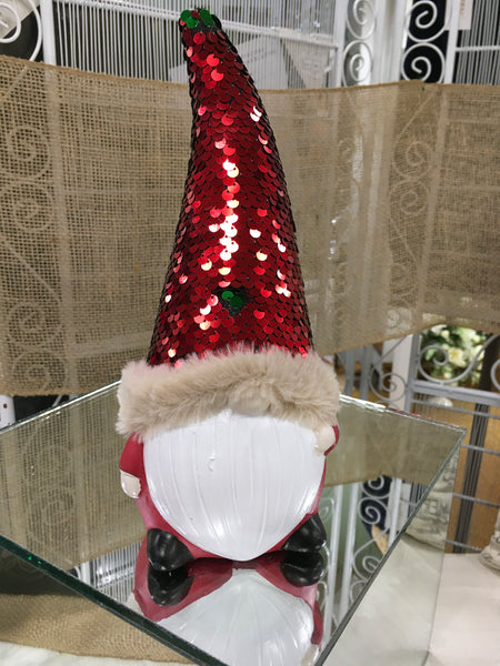 Boy Terracotta Gnome Table Décor with Sequin Hat