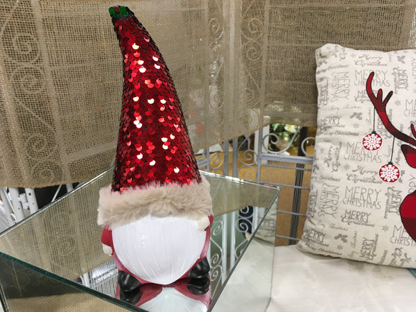 Boy Terracotta Gnome Table Décor with Sequin Hat