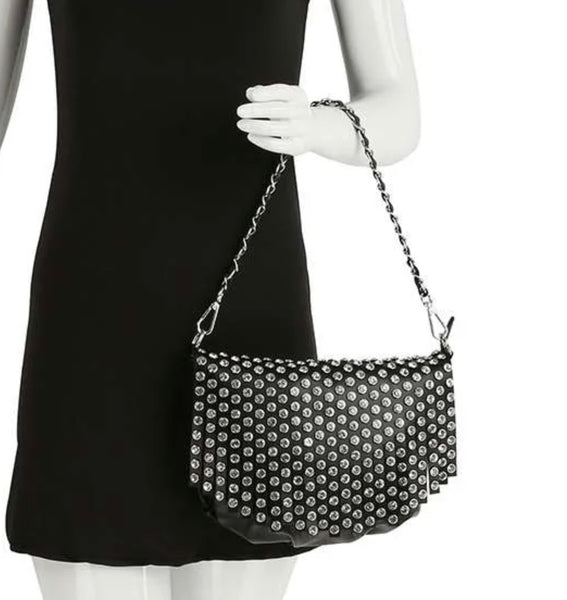 Black fringe Rhinestone Shoulder Bag