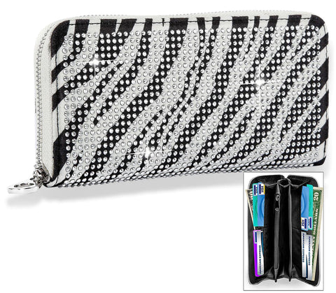 Sparkling Zebra Stripe Accordion Wallet