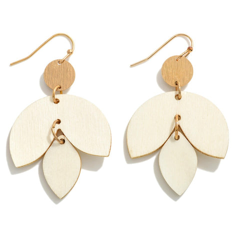 Ivory leaf earrings