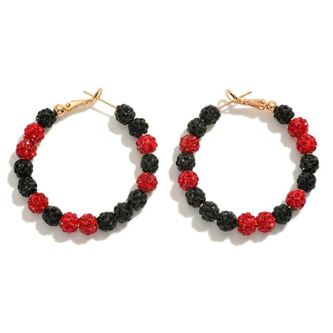 Red Black Rhinestone earrings