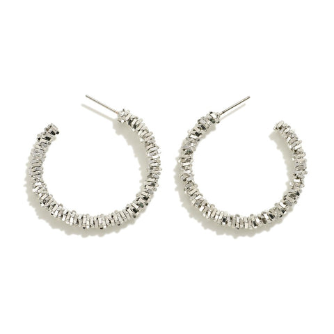Silver textured earrings