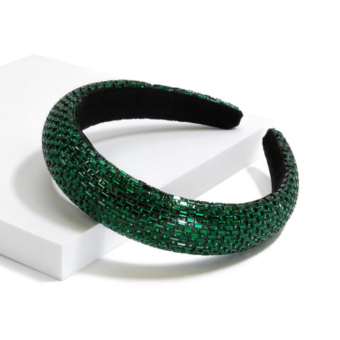 Emerald green rhinestone headband