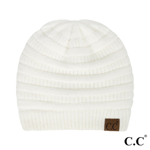White fleece lined CC beanie