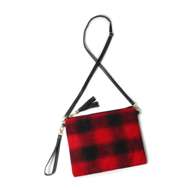 Buffalo plaid cross body handbag