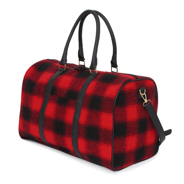 Buffalo plaid oversized tote bag