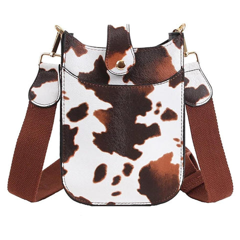 Cow print cross body bag
