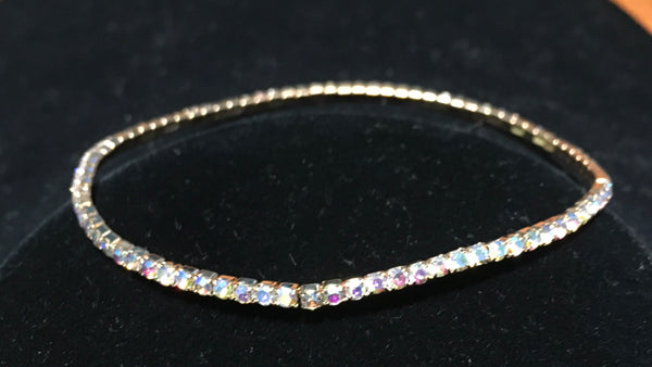 AB crystal rhinestone stretch bracelet
