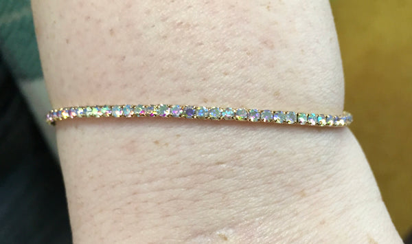 AB crystal rhinestone stretch bracelet