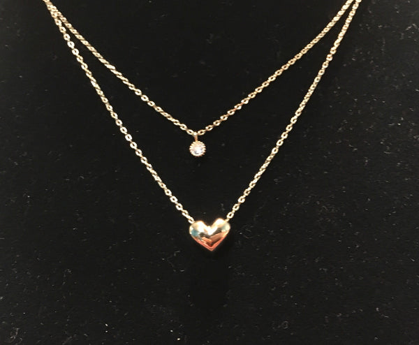 Layered heart necklace