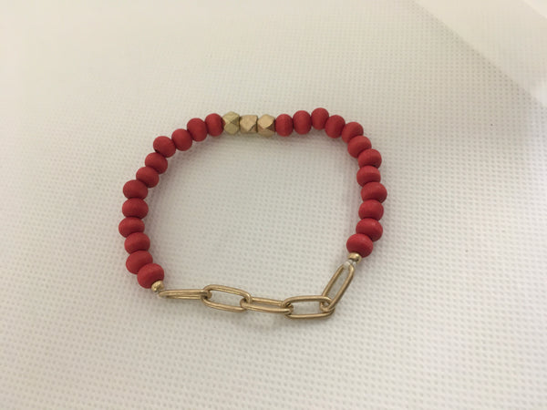 Red chain link bracelet