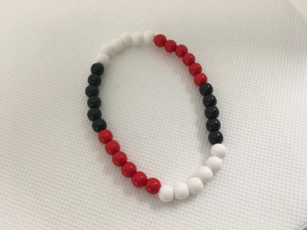 Red black multi stretch bracelet