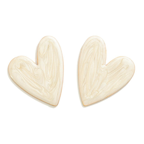 White marbled earrings