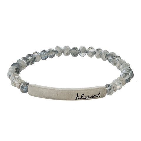Blessed Silver beaded Bracelet