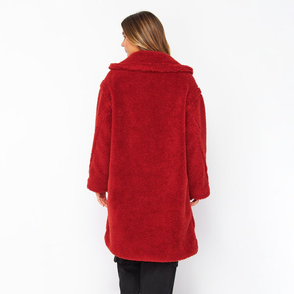 Red Sherpa fleece Jacket