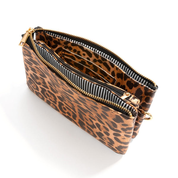 Leopard print envelope handbag