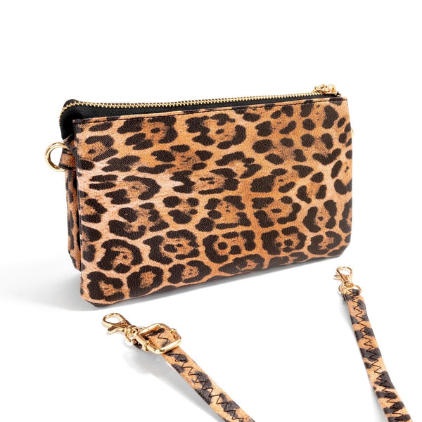 Leopard print envelope handbag